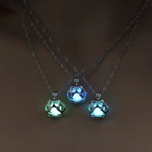 Charm Chokers Luminous Necklace For Women Collier Glow In The Dark Paw Pendants & Necklace Men Fashion Jewelry 2024 - buy cheap