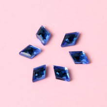 2018NEW!!!HOT SALE!!!sapphire blue rhombus flat back glass crystal Rhinestones DIY mobile phone shell nail art and wedding dress 2024 - buy cheap