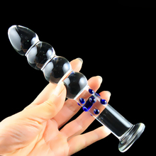 Grânulos de bunda de vidro vibrador anal plug massagem de próstata g ponto estimulador brinquedos sexuais para homens 2024 - compre barato