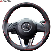 Car Believe-protector genuino para volante de coche, accesorios para mazda 6 gh gj cx-5 3 2014 bk 2017 2016 cx-3 2024 - compra barato