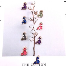 10Pcs High Quality Fashion Charms Enamel Cat Dew Tail Alloy Pendant Making Gift Hair Earring Necklace Accessories DIY Craft 2018 2024 - buy cheap