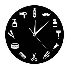  Barber Shop Wall Clock Modern Design Barber Tools Hairstylist Business Sign Beauty Salon Home Decor Wall Watch Time Clock 2024 - buy cheap