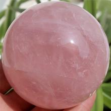Esfera curativa de cristal de cuarzo rosa Natural, esfera curativa de 100MM + soporte- 2024 - compra barato