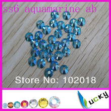 Top A quality 1440pcs ss6 Aquamarine ab color 2038 imitations of swarov hotfix DMC rhinestones with stronger glue crystal 2024 - buy cheap