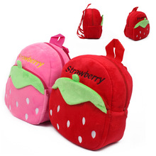Mochila de morango de pelúcia, mini mochila de brinquedo de desenho animado para meninas rosa/vermelho para presente de criança 2024 - compre barato