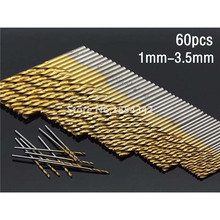 60pcs Set 1mm - 3.5mm Titanium Coated High Speed Steel Drill Bit Manual Twist Drill Bits Straight Shank Drill Repair Parts Tool 2024 - buy cheap