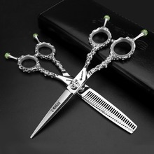 6 inch Japanese hairdressing scissors 440c hairdressing scissors flat shear thin scissors professional gift spree 2024 - buy cheap