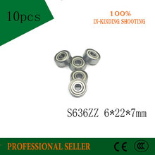 Free Shipping 10pcs stainless steel deep groove ball bearing S636-2Z S636ZZ bearing 6*22*7mm P6 2024 - buy cheap