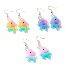 1 par de pendientes de gota de unicornio artesanal a la moda, pendientes de resina para regalo de cumpleaños, joyería para niños, niñas y adolescentes 2024 - compra barato