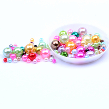 4-10MM tamaño mixto 300 unids/lote Multicolor redondo con agujero perlas de imitación cuentas espaciador suave cuentas sueltas para hacer joyas DIY 2024 - compra barato