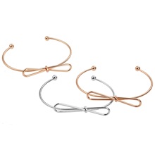 Simple Women Bow Bracelet ladies Open Adjustable Bangle Jewelry Accessories 2024 - buy cheap