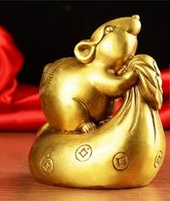 SCY-Bolsa de adornos dorados, ratón de cobre, 12 ratas, Zhaocai Wang Feng Shui, joyería de cobre para el hogar 2024 - compra barato