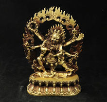 Vajra budista exquisita de latón tibetano, 6 brazos, estatua de Mahakala Buddha, para proteger, rezar 2024 - compra barato