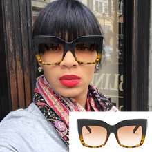 Gafas de sol cuadradas Retro de diseñador de marca de gran tamaño de lujo Vintage gafas de sol marco de plástico celebridad grandes tonos negros UV400 2024 - compra barato