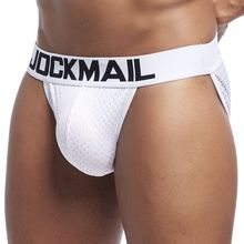 JOCKMAIL Mesh mens bikini Gay underwear Sexy mens string bikini briefs cuecas calzoncillos hombre slip solid male panties 2024 - buy cheap
