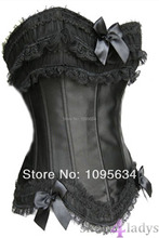 Free shipping  4 Colors sexy boned lace up corset bustier A070 7XL 8XL 2024 - buy cheap