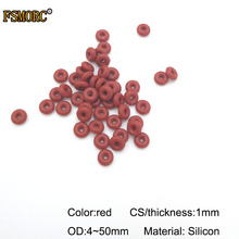 Juntas tóricas de silicona roja OD4 ~ 50mm * 1mm de espesor, junta de uso doméstico sin veneno, anillo resistente al calor, junta de sellado, 100 Uds. 2024 - compra barato