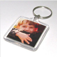 Free Shipping 60 Blank Acrylic Square Keychains Insert Photo Keyrings (Key ring chain)1.5"x 1.5" 2024 - buy cheap