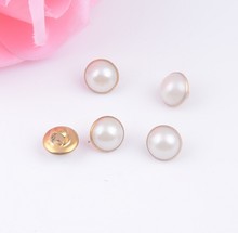 Free shipping -100 Pcs Ivory White Imitation Pearl Buttons Acrylic Shank Sewing Jeans Buttons Back is Gold 10mm Boutons J1984 2024 - купить недорого