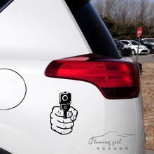 Car Stickers Pistol Muzzle Shooting Pattern Creative Decals Vinyls Auto Tuning Styling 15x10cm 20x13cm D10 2024 - buy cheap