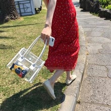 Kpop style Summer Women PVC Beach Bag Waterproof Transparent Bags Fashion Women's Handbags Composite Bag brand female Totes 2024 - buy cheap