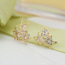 Five Stars Crystal Stud Earrings with 3 little Stars 2016New Fashion Jewelry Zircon Earrings for Women Earring Wholesale Brincos 2024 - buy cheap
