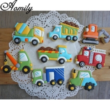 Aomily 8pcs/Set Cartoon Vehicles Plastic Cookies Mould DIY Handmade Biscuit Chocolate Mould Fondant Cake Baking Decorating Tools 2024 - buy cheap