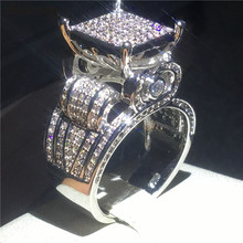 Choucong-anillo de compromiso de Plata de Ley 925 con zirconia cúbica, joyería de compromiso para hombre y mujer 2024 - compra barato