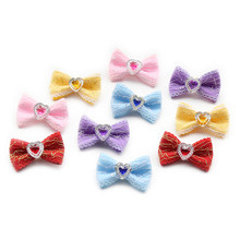Handma Rhinestone Heart-shaped Decorate Dog Bow Hair Little Flower Bows For Dogs 6029021 Pet Grooming Accessories 2024 - buy cheap