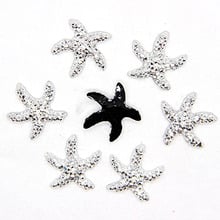 Nova 40 pcs 15x15mm Prata Starfish Flatback Preto Kawaii Apartamento de Volta Cabochão de Resina DIY Artesanato Decoração Do Casamento embelezamento 2024 - compre barato