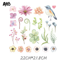 AHB-Parches de vinilo para ropa de niños, accesorio de bricolaje, insignia, transferencia de calor, planchado, dibujos animados, animales, flores 2024 - compra barato