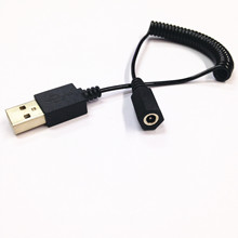 USB A macho A DC 3,5mm x 1,35mm de alimentación, Cable de resorte en espiral, conductor de 5 pies 2024 - compra barato