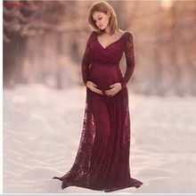 NewFashion Pregnant woman Dress Maternity Photography Props Lace Pregnancy Clothes Elegant Maternity Dresses For Pregnant Photo 2024 - buy cheap
