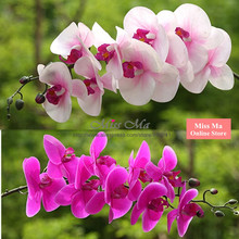 Орхидея Индиго 5 шт. (9 цветов/стебель), пластиковые орхидеи на ощупь, бабочки, настольные цветы, для свадьбы, вечеринки, торжества, бесплатная доставка 2024 - купить недорого