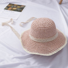 XEONGKVI европейские двухцветные детские шляпы от солнца с вырезами, весенне-летние брендовые шляпы из шелковой ленты для девочек 51-52 см 2024 - купить недорого