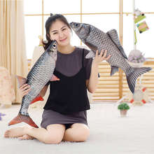 Almohada de peluche de pez cruzado de simulación creativa para niños, muñeco de almohada de pescado blando de juguete realista 2024 - compra barato