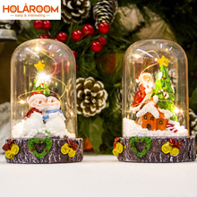 1pcs Christmas resin ornaments Santa snowman creative lights pendant Xmas Table decorations new year kids gift 2024 - buy cheap
