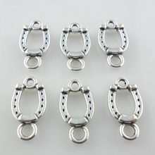Wholesale 100pcs Tibetan Silver U-shaped Horseshoe Charms Connectors Pendants 9x18mm 2024 - buy cheap