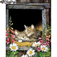 DIAPAI Diamond Painting 5D DIY 100% Full Square/Round Drill "Animal cat flower" Diamond Embroidery Cross Stitch 3D Decor A23048 2024 - buy cheap