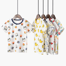 Camisa infantil de algodão, camiseta de manga curta para crianças, verão 2019 2024 - compre barato