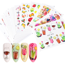 18pcs Summer Colorful Nail Stickers Fruit Cream Cake DIY Water Transfer Decals Nail Art Decoration Sliders Manicure TRSTZ471-488 2024 - buy cheap