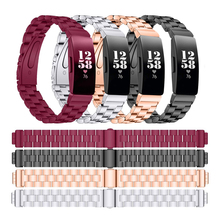 Correa de repuesto para pulsera Fitbit Inspire HR, accesorios con adaptador, de acero inoxidable, para Fitbit Inspire HR 2024 - compra barato