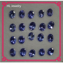 2 unids/lote de piedra zoisita suelta de 3x4MM, Color azul violeta Natural, ovalada, para joyería 2024 - compra barato