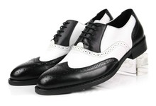 Mens Oxfords Black White Business Dress Shoes Genuine Leather Casual Britishi Vintage Men's Oxfords Shoes High Quality 2024 - buy cheap
