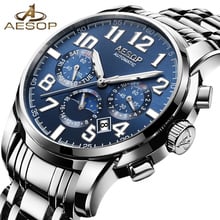 AESOP Fashion Blue Watch Men Brand Automatic Mechanical Shockproof Waterproof Men's Wristwatch Male Clock Relogio Masculino 2024 - buy cheap