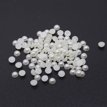 Pearl White 10mm 100Pcs/pack Craft ABS Imitation Pearls Half Round Flatback Pearls Resin Scrapbook Beads Decorate DIY 2024 - buy cheap