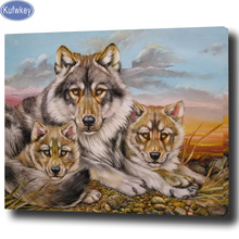 Full square Diamond Embroidery,wolves family,5D diy Diamond Painting,Cross Stitch,3D,Diamond Mosaic puzzle animal,pattern art 2024 - buy cheap