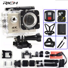 Экшн-камера RICH F60 / F60R Ultra HD 4K/30fps, Wi-Fi, 2,0 дюйма, 170D, камера для шлема, профессиональная Подводная Водонепроницаемая Спортивная камера 2024 - купить недорого