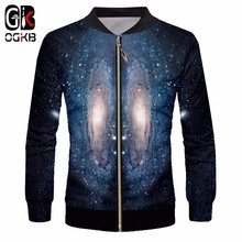 OGKB Men's Jacket Spring Fall Casual Zip Cardigan Fashion Print Starry Star 3D Jacket Coat Man Hiphop Streetwear Outwear Clothes 2024 - buy cheap