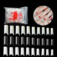 500 Uds. De manicura transparente para uñas postizas, semicubierta blanca de Gel acrílico, polivinílico, extensión de puntas de uñas, herramienta de manicura UV 2024 - compra barato